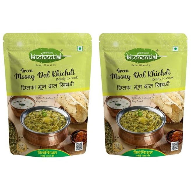 Kitchential Green Moong Dal Khichdi Instant Cook  Ready To Cook Healthy Meal (Pack of 2-400 gm)