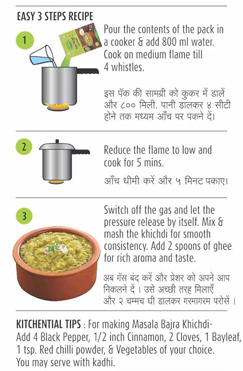 Kitchential Bajra Khichdi  Ready To Cook  Healthy Meal (Pack of 2-400 gm)