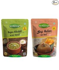 Kitchential Bajra Khichdi & Suji Halwa with Jaggery Combo | Redy to Cook (Pack of 2 - 400 gm)