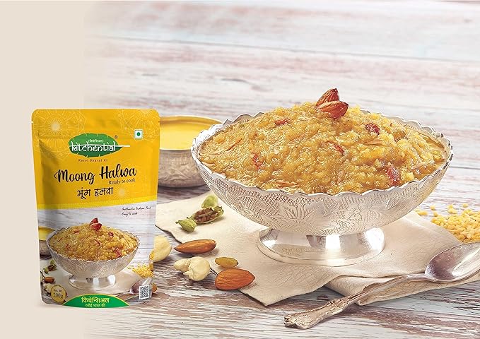 Kitchential Green Moong Dal Khichdi | Moong Halwa & Suji Halwa Combo |Instant Cook (Pack of 3 - 600 gm)